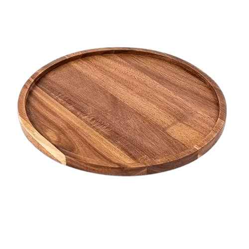 WOOD ROUND SERVING TRAY (NATURAL)